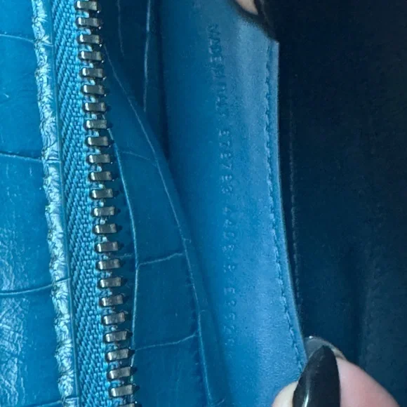 Balenciaga Elegant Crocodile-Embossed Blue Handbag NWT - Picture 13 of 16